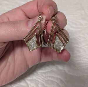NWOT Gold and Glitter Fashion Earrings